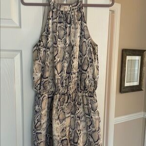 Snakeskin Print Sleeveless Dress
